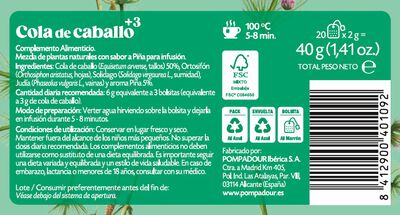 Infusi&oacute;n cola de caballo con pi&ntilde;a Pompadour 20u