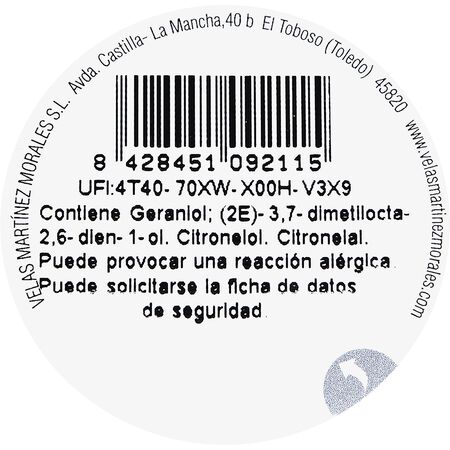 Vela Plato Martínez Morales Citronella