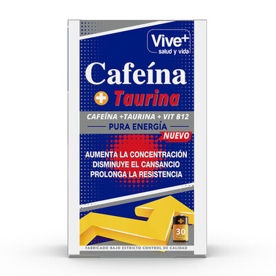 Cafe&iacute;na+taurina Vive+ 30 c&aacute;psulas