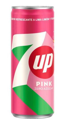 Refresco zero az&uacute;car lima lim&oacute;n y frambuesa Seven Up 33cl Pink