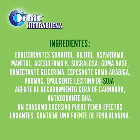 Chicles hierbabuena sin azúcar Orbit pack 4