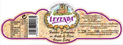 Habitas baby con aceite de oliva Leyenda 140g