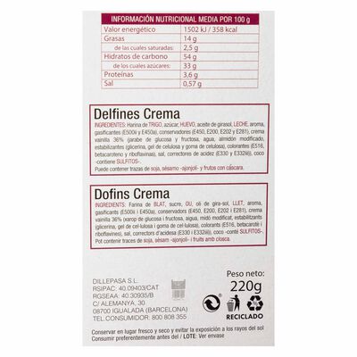 Delfines de crema pastelería artesana 240g