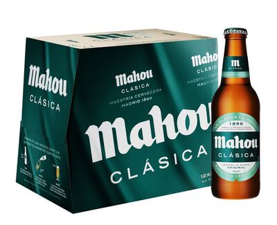 Cerveza rubia Mahou Cl&aacute;sica pack 12 botellas 25cl 