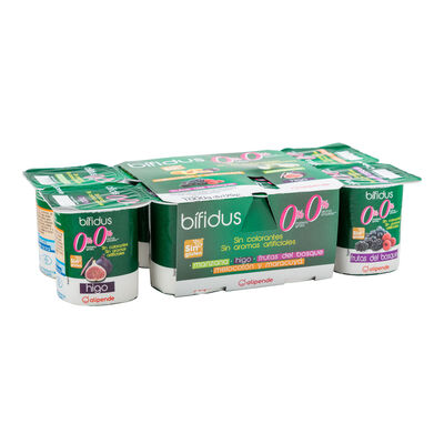 Bífidus Alipende sin azúcar pack 8 fresa piña f bosque higo