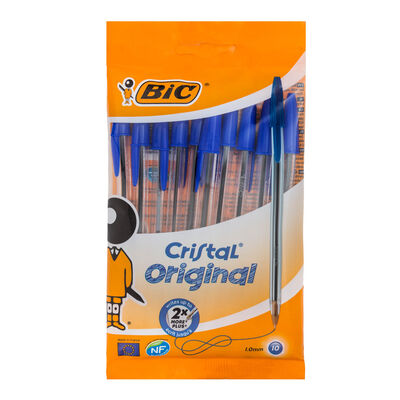 Bolígrafo cristal Bic 10 uds azul