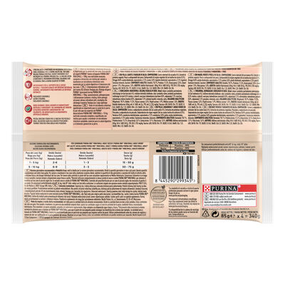 Comida h&uacute;meda perros mini Purina One pollo y buey pack 4