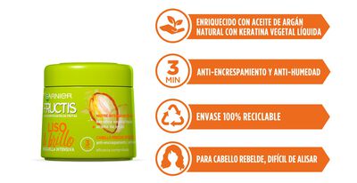 Mascarilla capilar intensiva Fructis 320ml liso&brillo