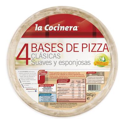 Bases de pizza La Cocinera pack 4