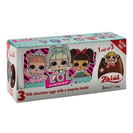 Huevo sorpresa de chocolate 3u Lol