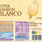 Helado super bombón Alipende 360ml 3 uds blanco