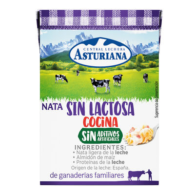 Nata para cocinar sin lactosa Asturiana 200ml