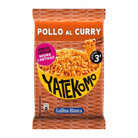 Fideos orientales de Pollo al Curry Yatekomo 82g