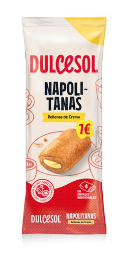Napolitana Dulcesol 4ud rellenas de crema