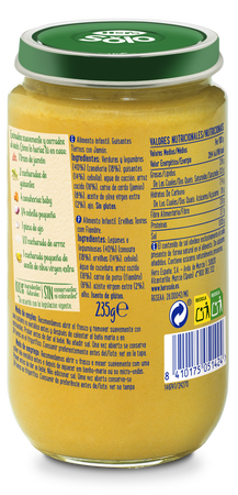 Tarro Hero Solo guisantes jamón desde 6meses 235g