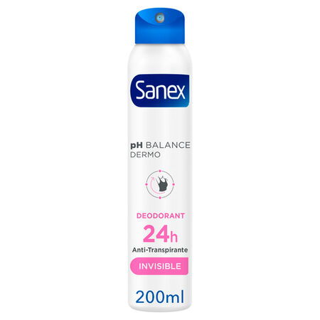Desodorante spray Sanex Dermo Invisible Protección antitranspirante 24h 200ml