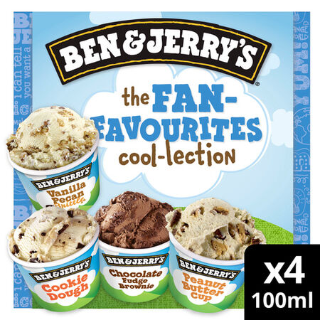 Helado Ben and Jerrys pack 4 Fan Favourites