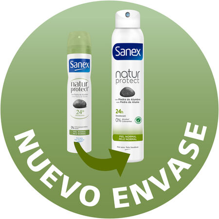 Desodorante spray Sanex Natur Protect piel normal 24h con piedra de alumbre 200ml