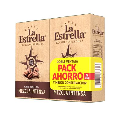 Caf&eacute; molido La Estrella Mezcla Intensa pack 2x250g
