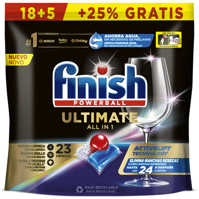 Detergente lavavajillas pastillas Finish 18+5 uds Ultimate