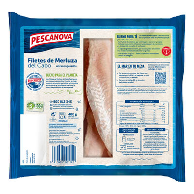 Filetes de merluza sin piel Pescanova 400g
