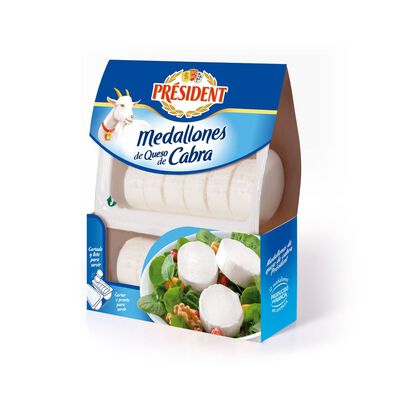Queso en rulo de cabra ya cortado Pr&eacute;sident pack 2 de 100g