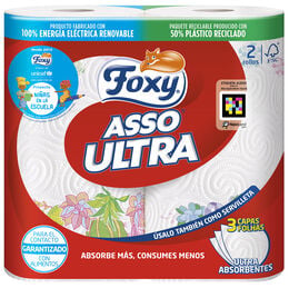 Papel cocina triple capa ultra Foxy 2 unidades