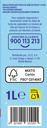 Fruta con leche mediterr&aacute;neo Alipende 1l