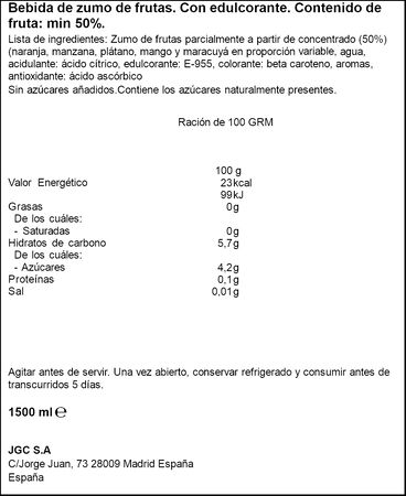 N&eacute;ctar tropical sin az&uacute;car a&ntilde;adido Don Simon 1,5l