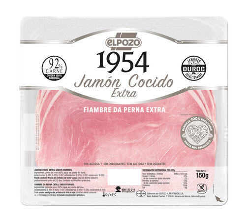 Jamón cocido duroc en lonchas edición 1954 ElPozo 150g