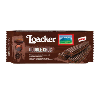 Barquillo de galleta doble chocolate Loacker 90g