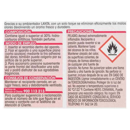 Ambientador minispray Lanta aparato + 3 recambios frutos rojos