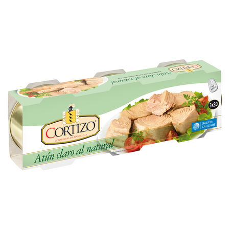 Atún claro al natural Cortizo pack 3 x 56g