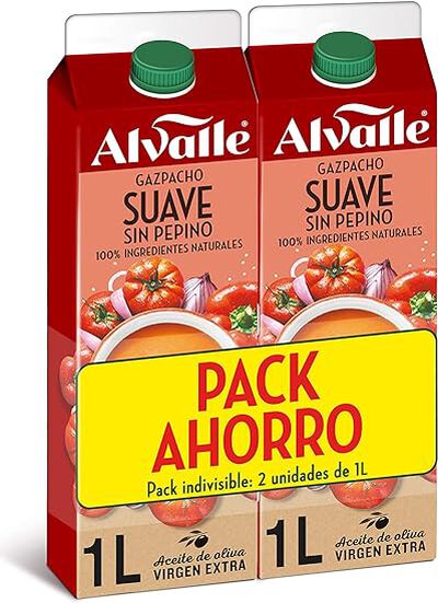 Gazpacho Alvalle suave 1l pack 2
