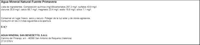 Agua Fuente Primavera 5l