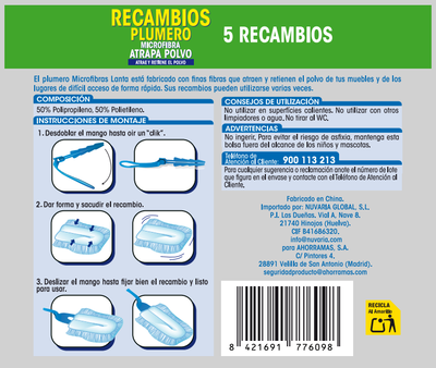 Plumero Lanta atrapapolvo recambio