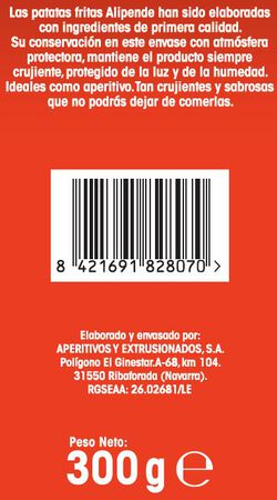 Patatas fritas lisas Alipende 300g