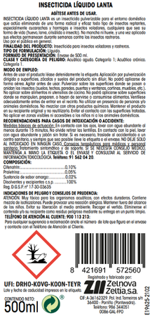 Insecticida l&iacute;quido Lanta 500ml