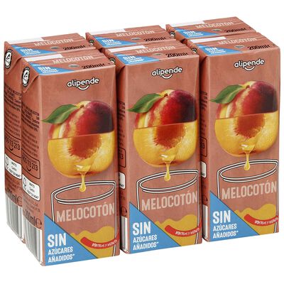 Bebida sin azúcar añadido Alipende 6 unidades melocotón