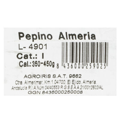 Pepino Almería 350g aproximadamente