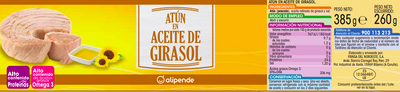 At&uacute;n  Alipende 260g en girasol