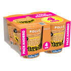 Fideos orientales Pollo Yatekomo pack de 4 vasos de 60g