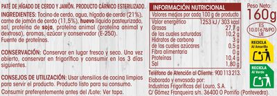 Pat&eacute; jam&oacute;n Alipende 160g