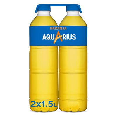 Bebida isotónica Aquarius botella 1,5l pack 2 naranja