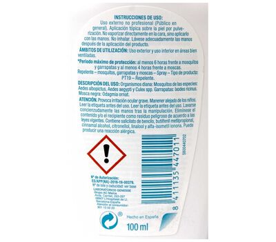 Spray repelente de mosquitos Ecran 100ml