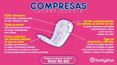 Compresas de incontinencia leve Bodyplus 12 uds normal