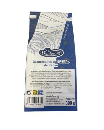 Mantecados con galleta de cacao La Ponderosa 300g