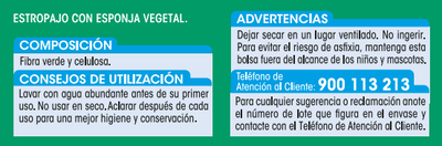 Estropajo con esponja Lanta 2 uds vegetal