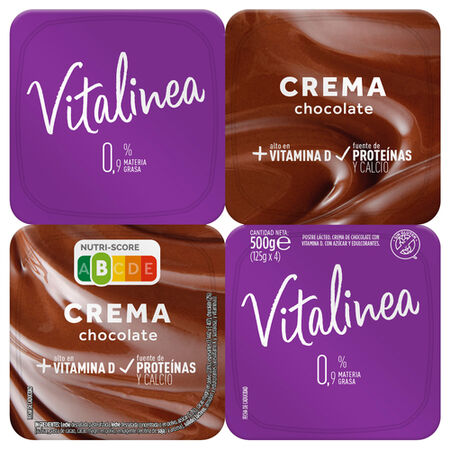Yogur desnatado Vitalinea pack 4 delicia de chocolate