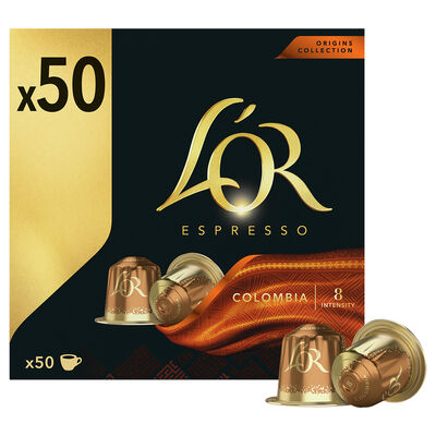 Café espresso origen Colombia para máquinas Nespresso intensidad 8 L'Or 50 cápsulas